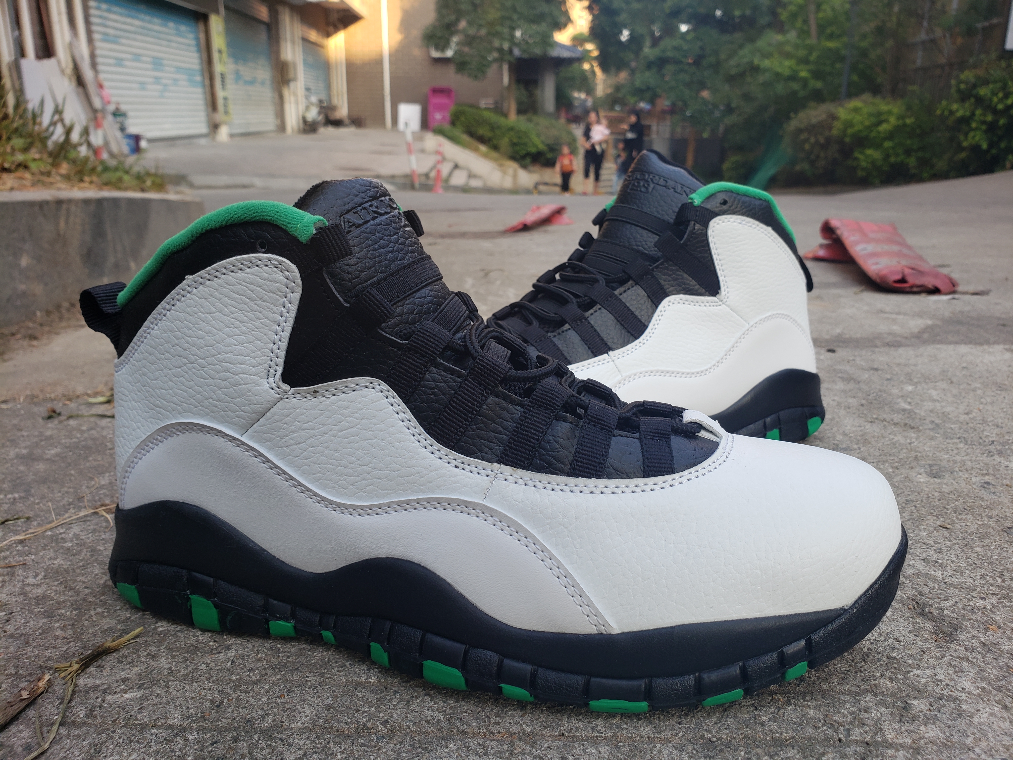 2019 Men Jordan 10 Retro White Black Green Shoes - Click Image to Close